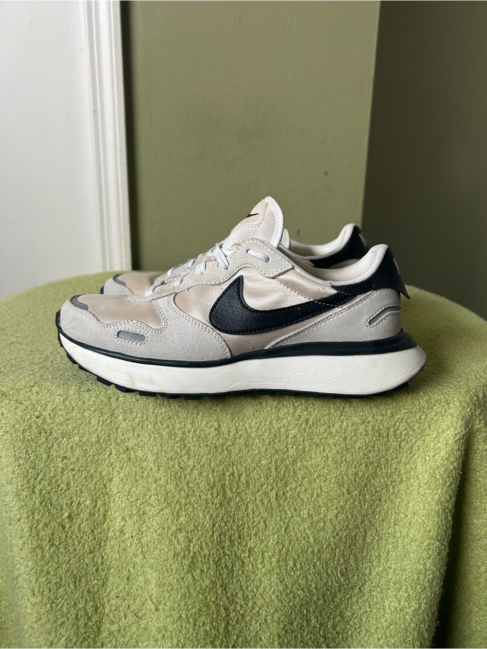 Nike Phoenix Waffle Sand and Black Swoosh Casual Running Shoes